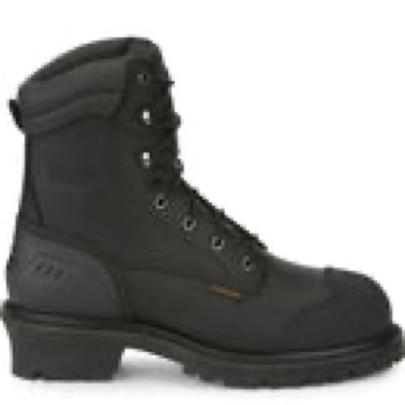 Black Lace-Up Work Boots